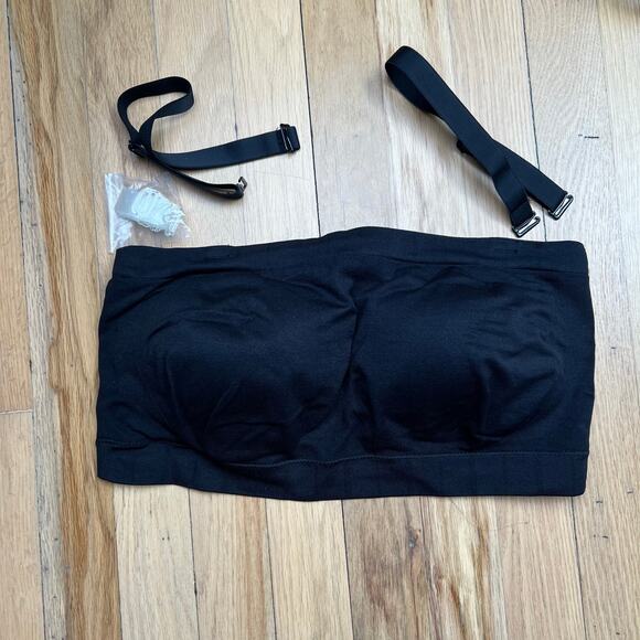 NEW Truekind Women's XL Convertible Strapless Bandeau Bra Black Adhesive - Picture 1 of 7